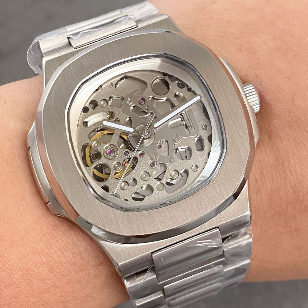 Patek Philippe Watch Nautilus - ساعة تاندوريو 40 مم بزجاج الياقوت،