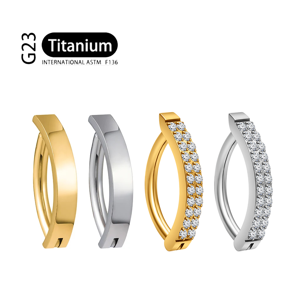 Curved Spring Bar - G23 التيتانيوم ثقب 14 جرام صف