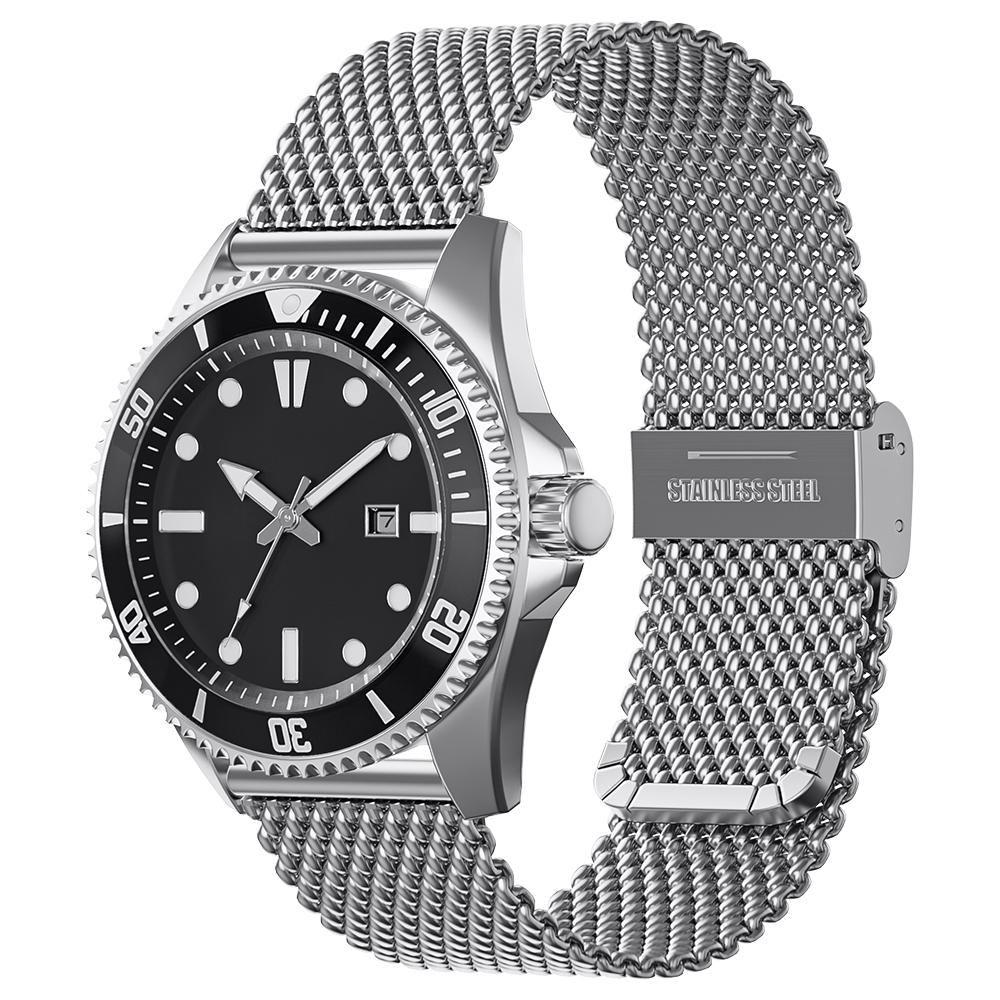 أحزمة ساعة بديلة عالمية مقاس 1 - مراجعة Mesh Strap Metal وسعره