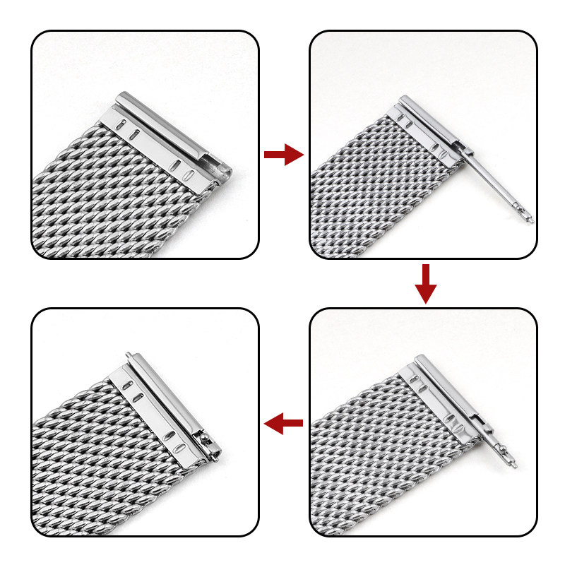 أحزمة ساعة بديلة عالمية مقاس 1 - مراجعة Mesh Strap Metal وسعره