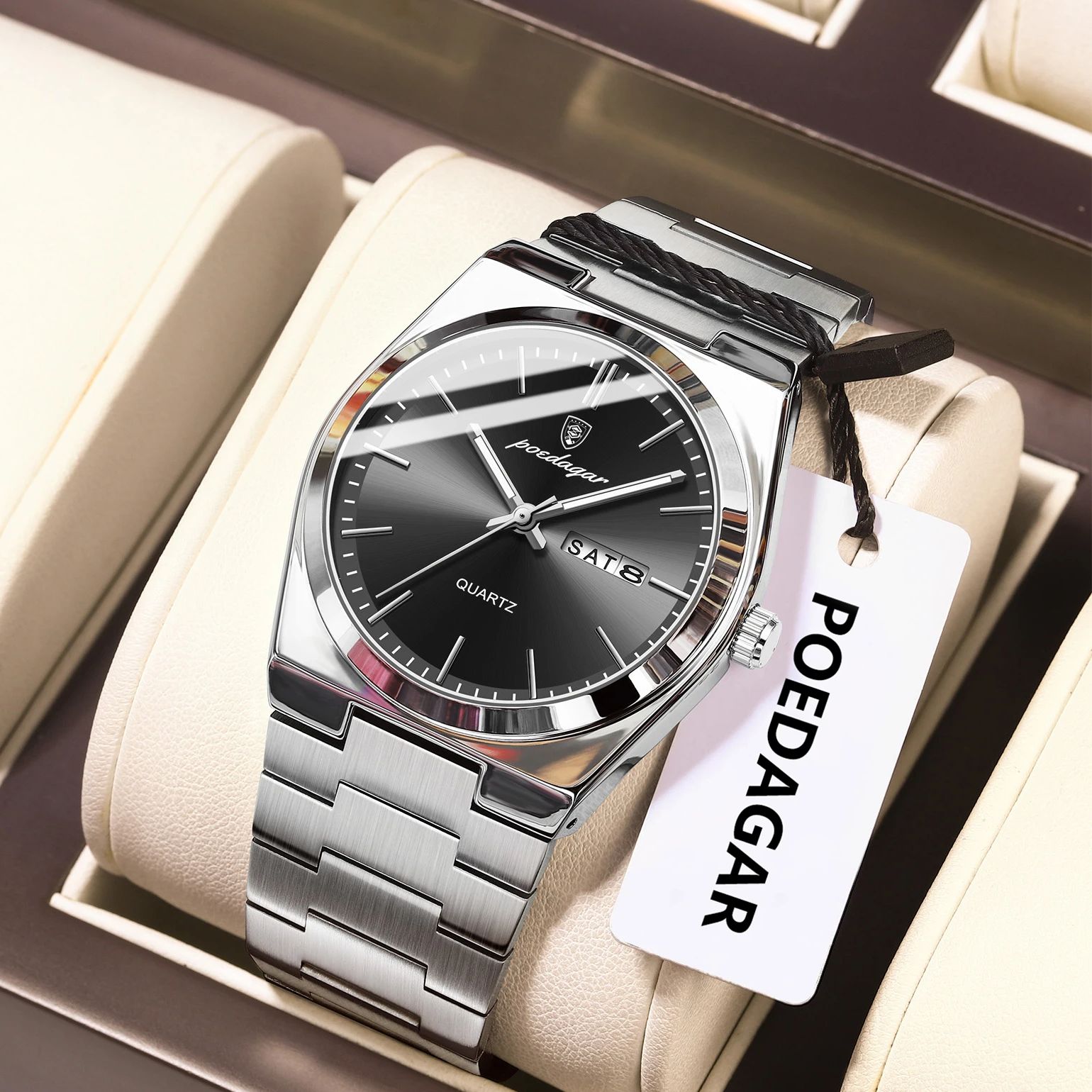 POEDAGAR ساعة يد كوارتز رجالية - مراجعة Patek Philippe Watch Nautilus وسعره