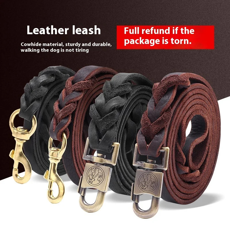 مقود كلب من الجلد الطبيعي - سل - مراجعة Leather Strap Quick Release وسعره